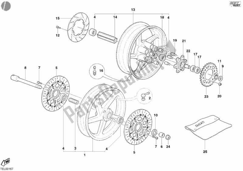 Toutes les pièces pour le Roues du Ducati Monster S4 Fogarty 916 2002